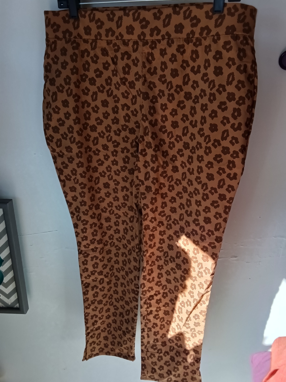 Denim&Co Brown Leopard-Print Skinny Pants